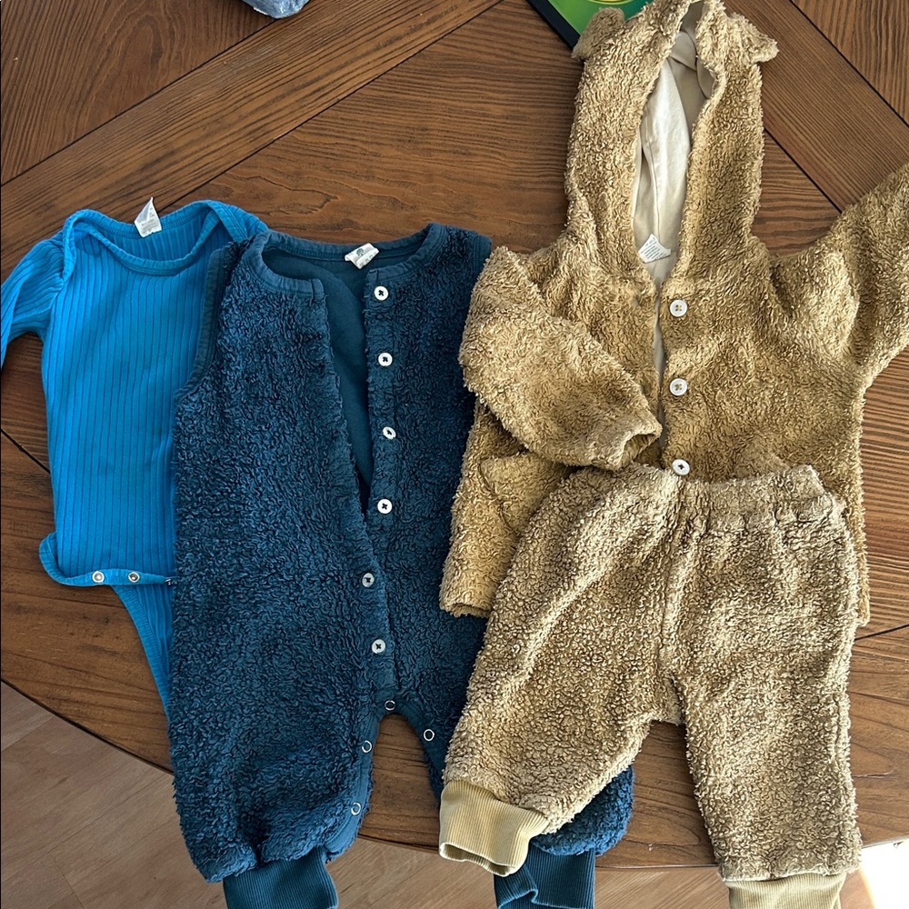 Kate Quinn Cozy Sherpa Kids Set - Blue and Tan
